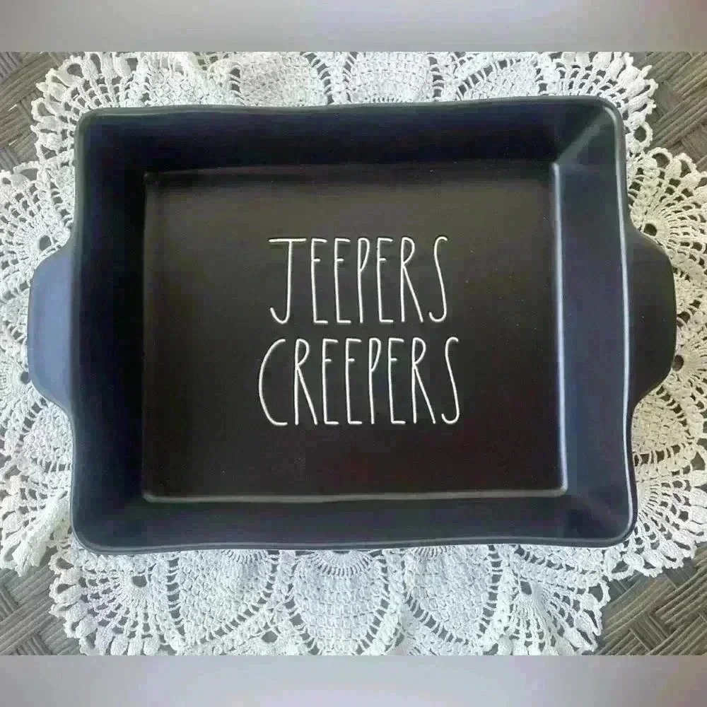 Rae Dunn jeepers creepers black baking / casserole pan 9 x 13